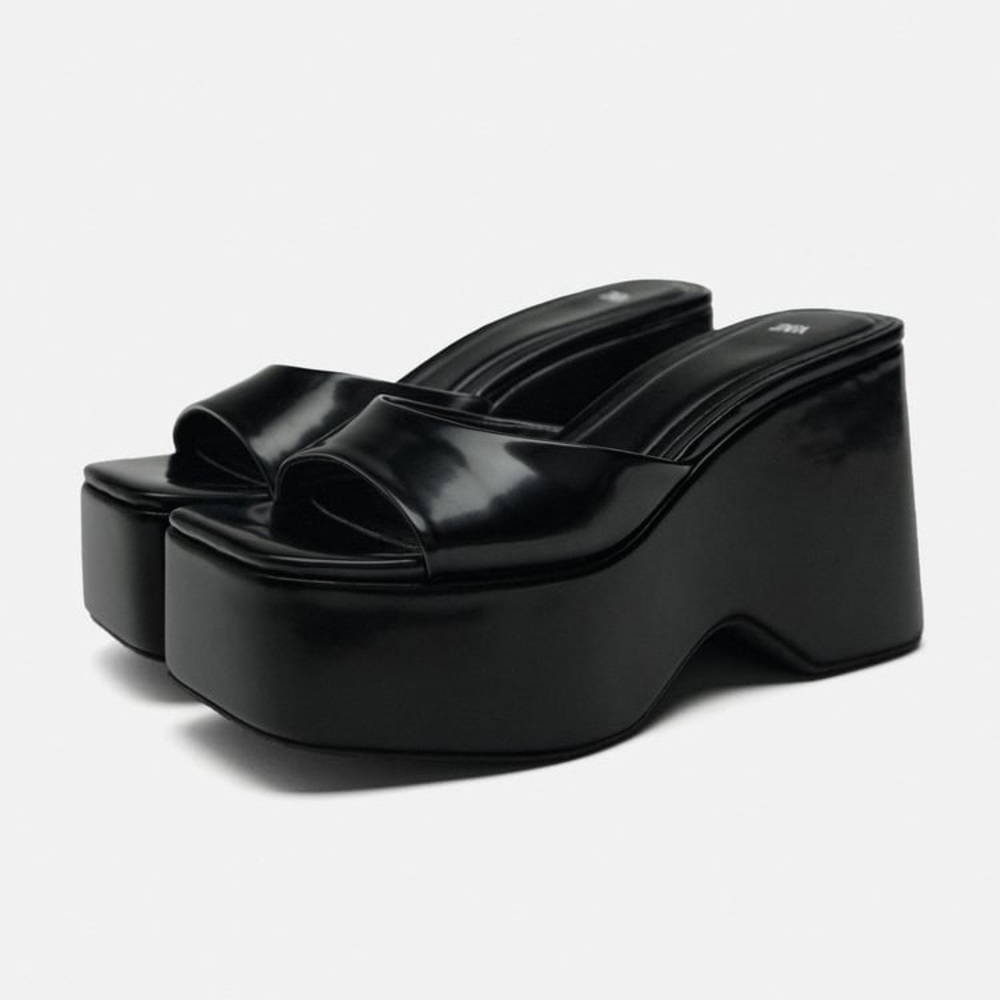 ZARA PLATFORM WEDGE SANDALS